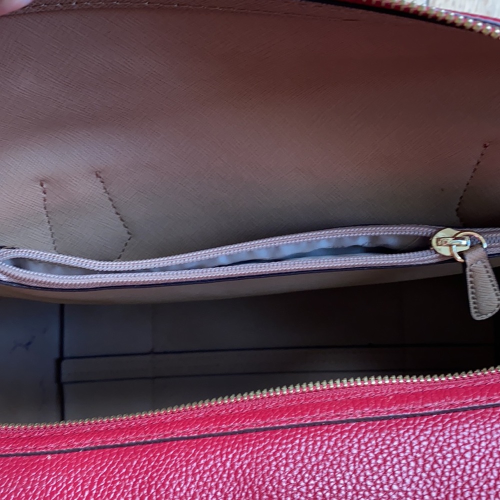 MICHAEL Michael Kors Mercer Large Leather Satchel Cherry Red - Picture 5 of 13